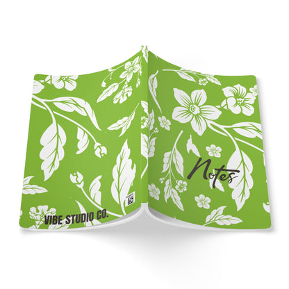 Lime Green Floral A5 Lined Journal Coordinated Collection