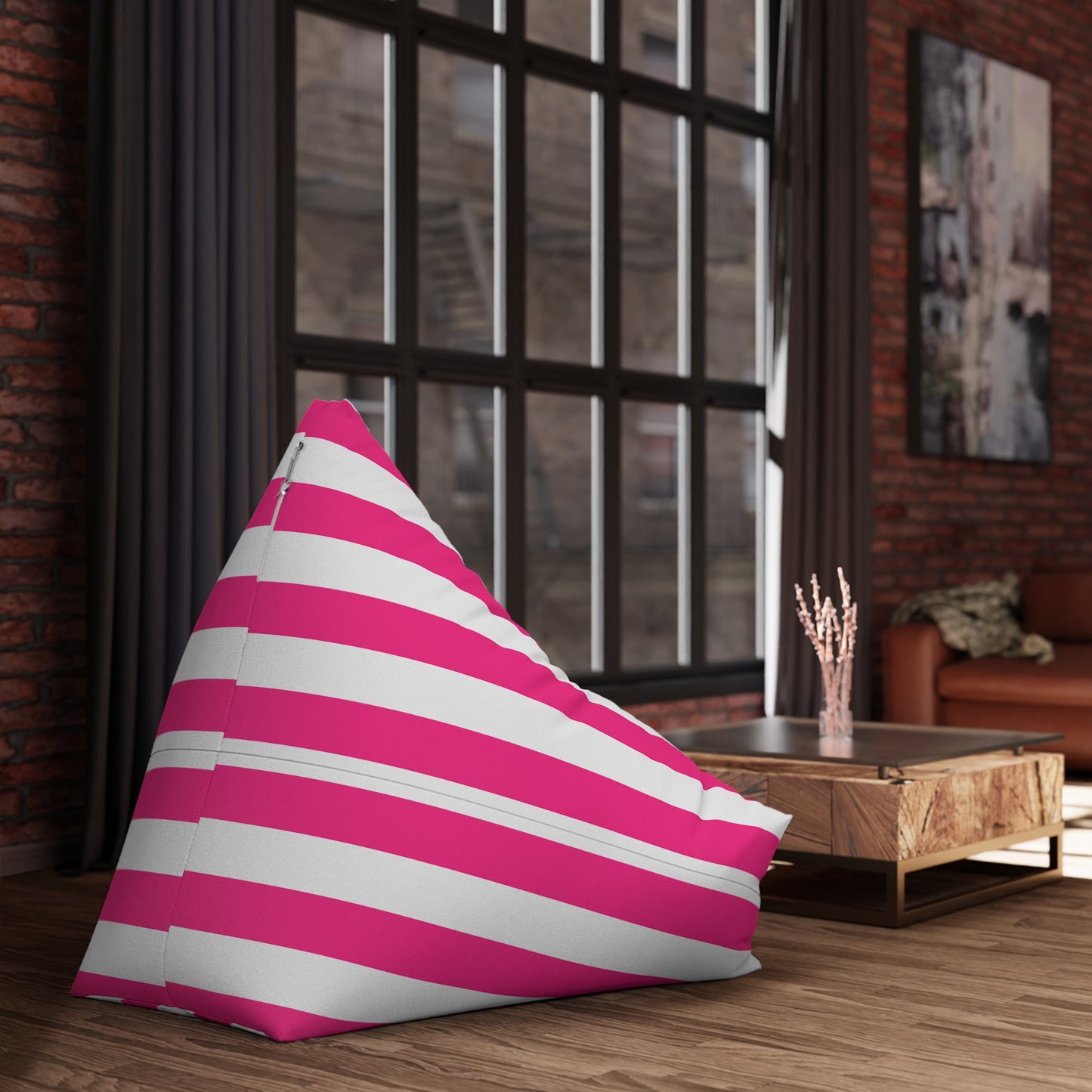 Pink Stripe Bean Bag Chair Cover Pink and White Striped Lounge Chair Cover