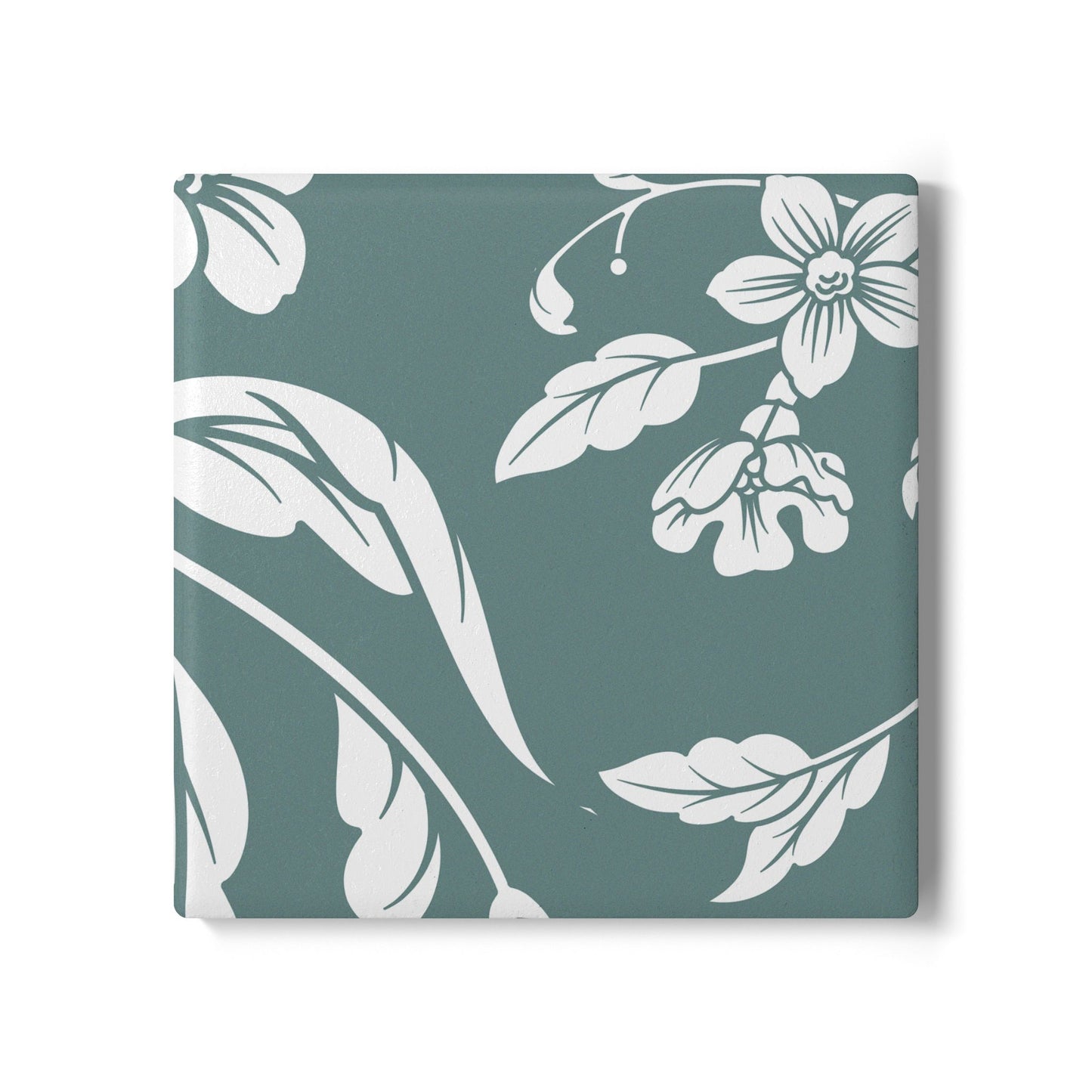 Dusty Blue Floral Ceramic Coaster Coordinated Collection