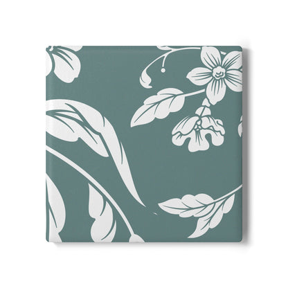 Dusty Blue Floral Ceramic Coaster Coordinated Collection