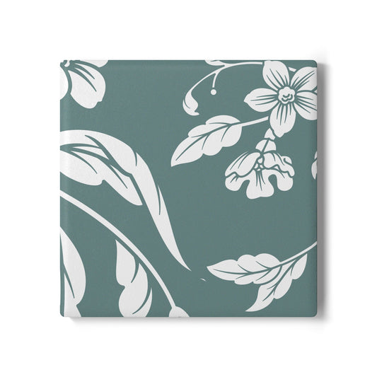 Dusty Blue Floral Ceramic Coaster Coordinated Collection