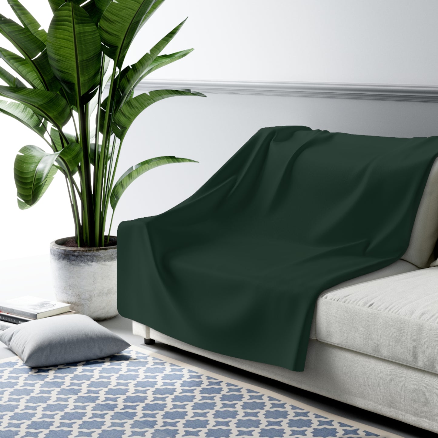 Forest Sherpa Fleece Blanket Cozy Plush Throw 3 Sizes Soft Warm Blanket