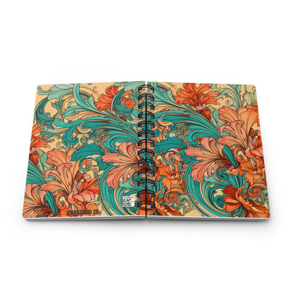 Coral Flourish Journal Color Name A5 Lined Spiral Journal