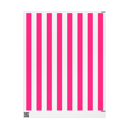 Pink Stripe Wrapping Paper, Matte or Glossy (3 Sizes)