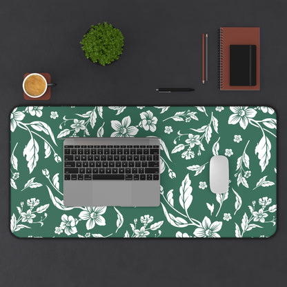 Leaf Green Floral Desk Pad (12x18, 12x22 or 16x32)
