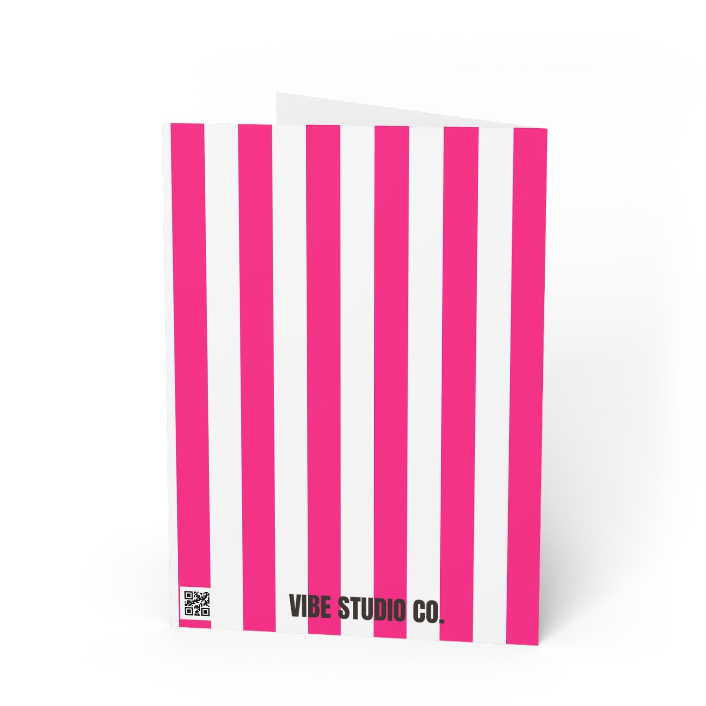Pink Stripe Folded Note Card Set Pink Striped Stationery