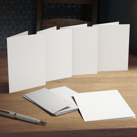 White Blank Folding Note Cards Pack of 5 w/ Envelopes | Coordinated Collection
