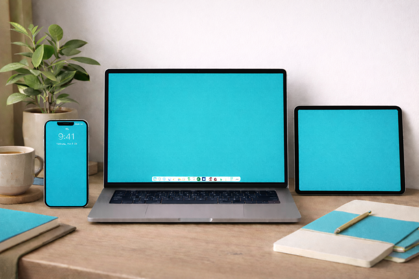 Deep Aqua Digital Wallpaper Bundle 12 Files Desktop Phone Tablet Background Aesthetic Minimal