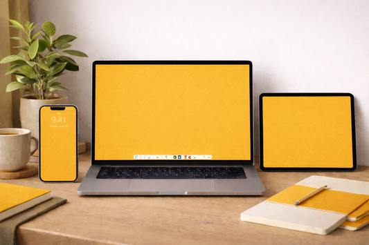 Honey Yellow Digital Wallpaper Bundle 12 Files Desktop Phone Tablet Background Aesthetic Minimal