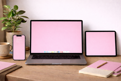 Light Pink Digital Wallpaper Bundle 12 Files Desktop Phone Tablet Background Aesthetic Minimal