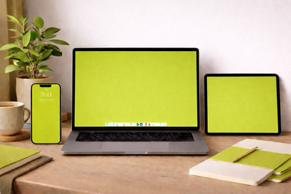 Muted Lime Digital Wallpaper Bundle 12 Files Desktop Phone Tablet Background Aesthetic Minimal