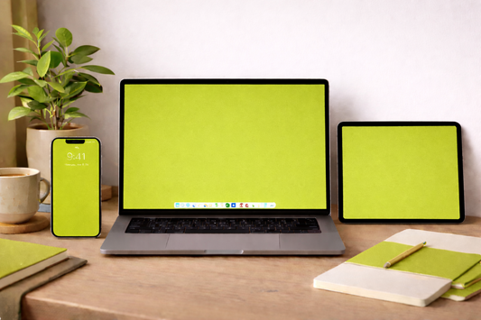 Muted Lime Digital Wallpaper Bundle 12 Files Desktop Phone Tablet Background Aesthetic Minimal