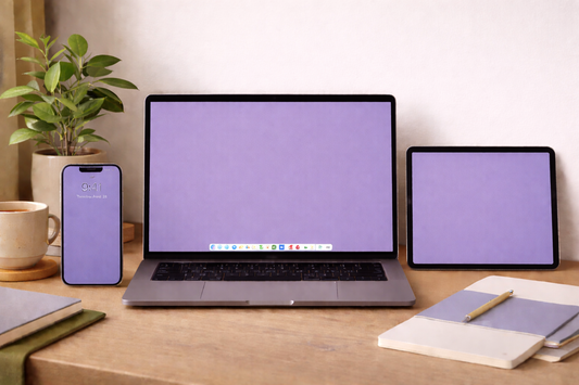 Purple Digital Wallpaper Bundle 12 Files Desktop Phone Tablet Background Aesthetic Minimal