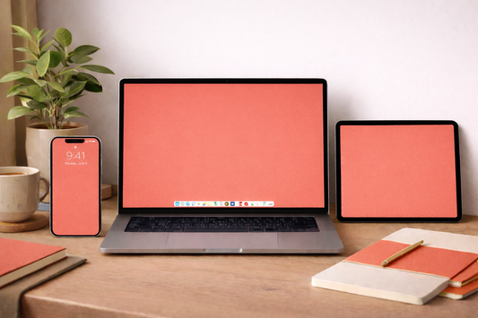 Red Autumns Digital Wallpaper Bundle 12 Files Desktop Phone Tablet Background Aesthetic Minimal