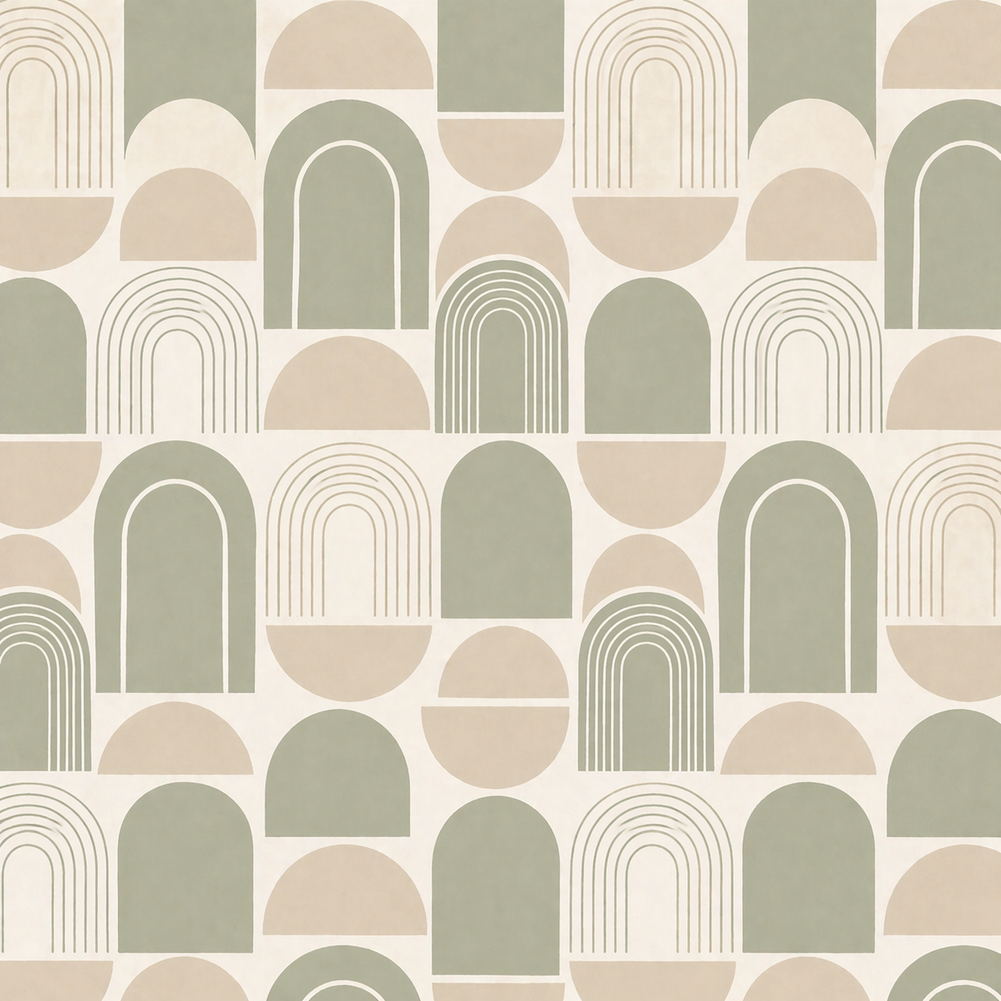 Sage Geometric Arches Seamless Pattern Neutral Arch Pattern PNG 8000x8000 Repeat Tile