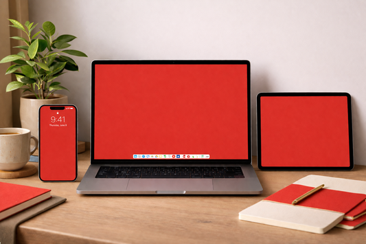True Red Digital Wallpaper Bundle 12 Files Desktop Phone Tablet Background Aesthetic Minimal