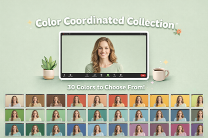 Zoom Background Bundle 30 Colors Aesthetic Minimal Work From Home Digital Download