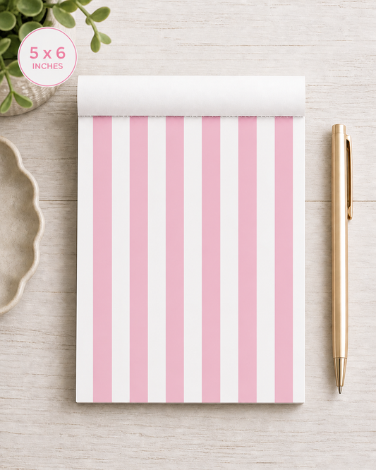 Pink Stripe Note Pad Coordinated Collection