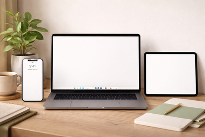 White Digital Wallpaper Bundle 12 Files Desktop Phone Tablet Background Aesthetic Minimal
